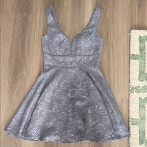 Altar'd State Gray Floral Mini Dress